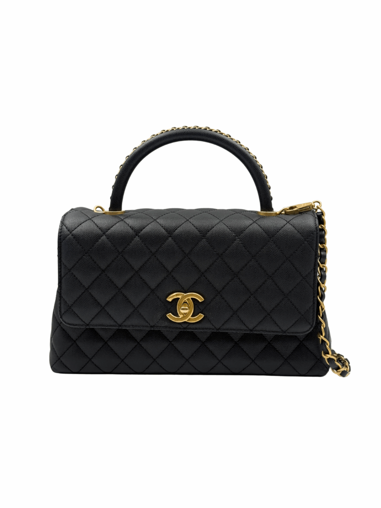 CHANEL 23P COCO HANDLE LARGE BLACK CAVIAR GHW